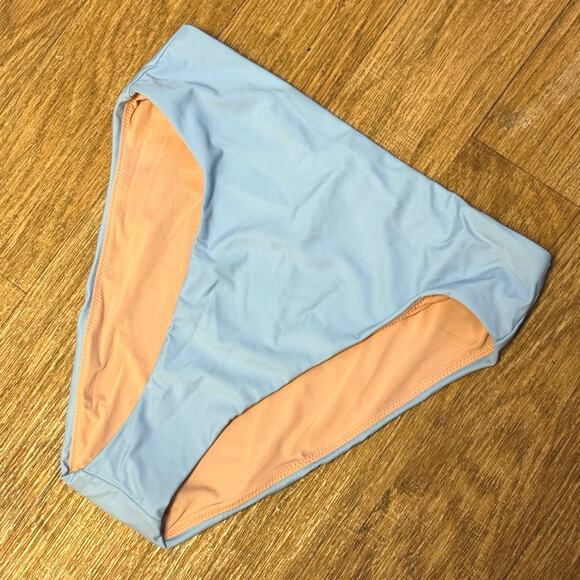 J. Crew Blue High Rise Bikini Bottom Size Medium - Picture 2 of 7